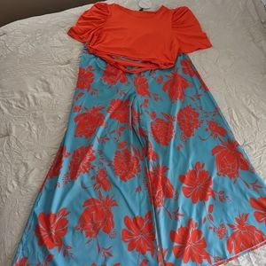 Floral Red and Blue Jumpsuit